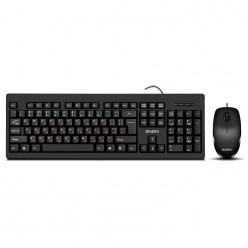 SVEN KB-S320C, Keyboard 104 keys + Mouse (Optical 800 dpi, 3+1 (scroll wheel)), Waterproof design, 1.5m, USB, Black, Rus/Ukr/Eng
